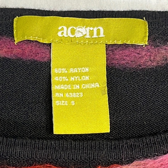 ACORN Abstract Swirl Artsy Sweater Small - black green pink red yellow - Picture 4 of 11